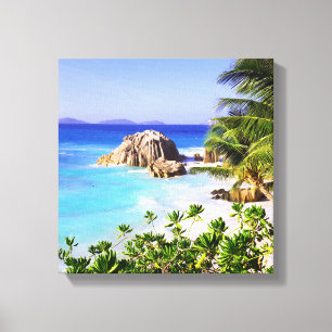 Seychelles Tropical Island Beach Canvas Print