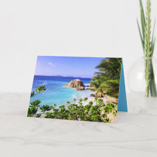 Seychelles Tropical Island Beach Card