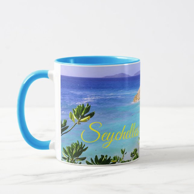 Seychelles Tropical Island Beach Mug (Left)
