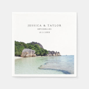 Seychelles Wedding Custom Photo Cocktail Napkins