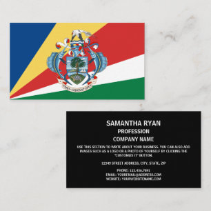 Seychellois Flag & Coat of Arms, Seychelles Business Card