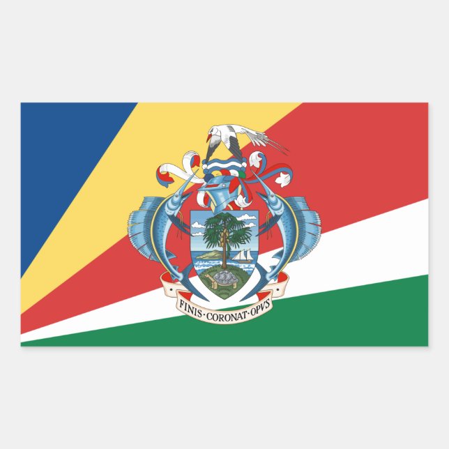 Seychellois Flag & Coat of Arms, Seychelles Sticker (Front)