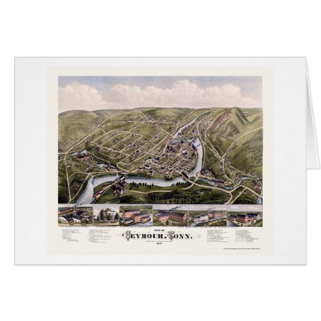 Seymour, carte panoramique de CT - 1879 (Devant horizontal)