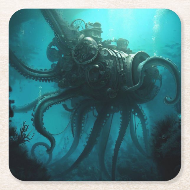SF - 20,000 Leagues 1 Square Paper Coaster (Front)