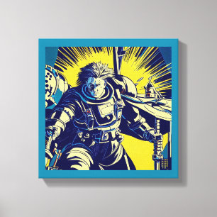 SF - Anime Hero Woodcut 1 Canvas Print