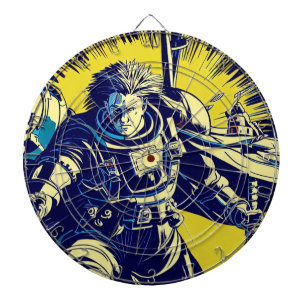 SF Anime Hero - Woodcut (1) Dartboard