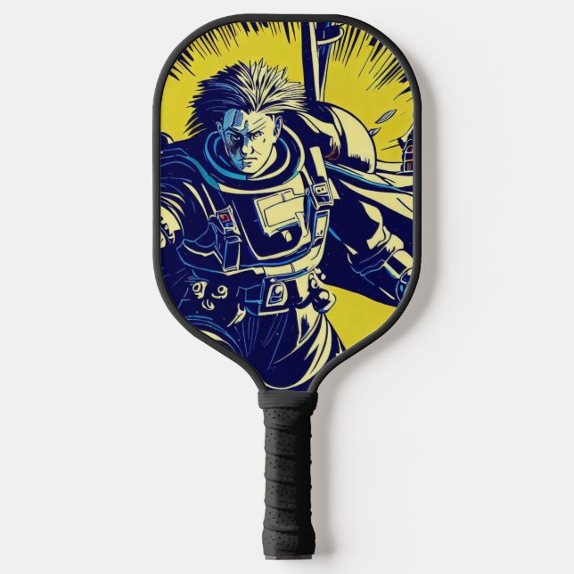 SF Anime Hero - Woodcut (1) Pickleball Paddle (Front)