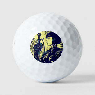 SF Anime Hero - Woodcut (3) Golf Balls
