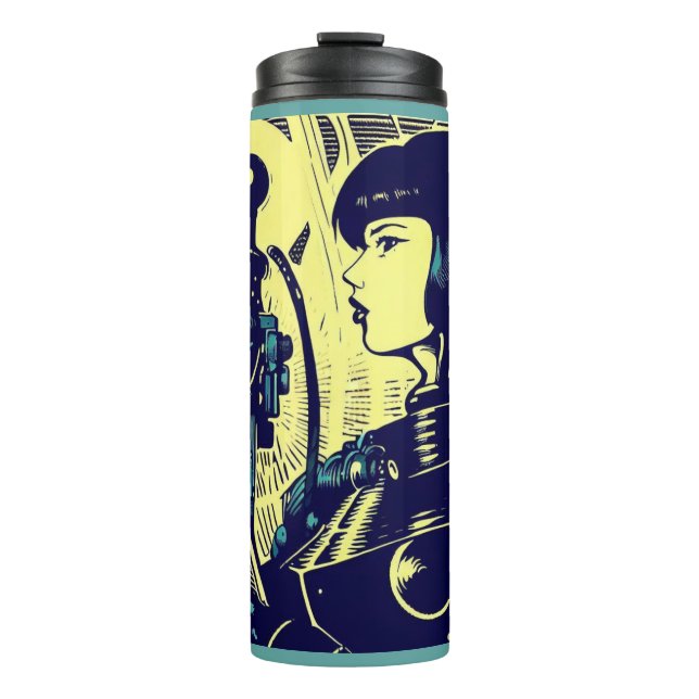 SF - Anime Hero Woodcut 3 Thermal Tumbler (Front)