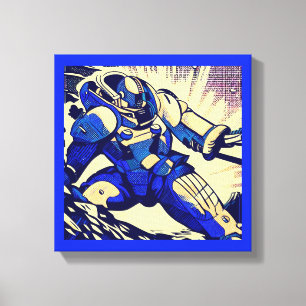 SF - Anime Hero Woodcut 4 Canvas Print