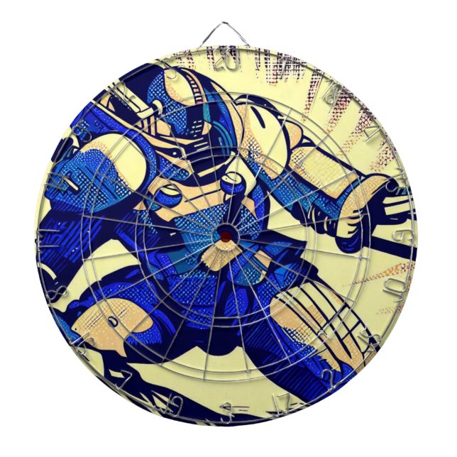 SF Anime Hero - Woodcut (4) Dartboard (Front)