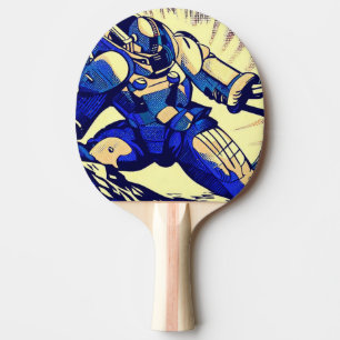 SF Anime Hero - Woodcut (4) Ping Pong Paddle