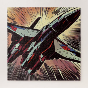 SF Anime Starfighter - Woodcut (2) Jigsaw Puzzle