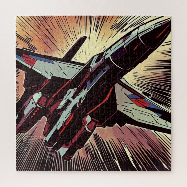 SF Anime Starfighter - Woodcut (2) Jigsaw Puzzle (Vertical)