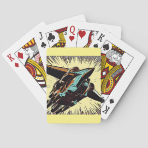 SF Anime Starfighter - Woodcut (3) Playing Cards