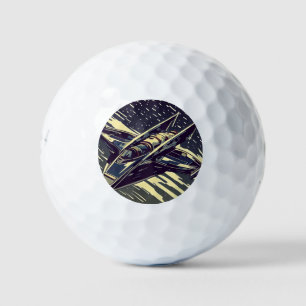 SF Anime Starfighter - Woodcut (4) Golf Balls