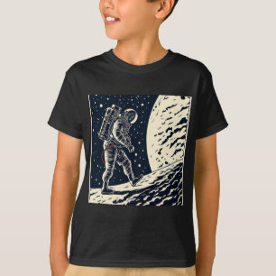 SF - Astronaut on Spacewalk Woodcut 1 T-Shirt