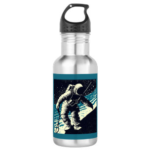 SF - Astronaut on Spacewalk Woodcut 2 532 Ml Water Bottle