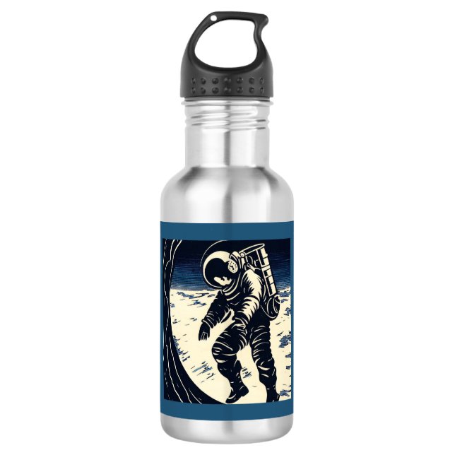 SF - Astronaut on Spacewalk Woodcut 3 532 Ml Water Bottle (Front)