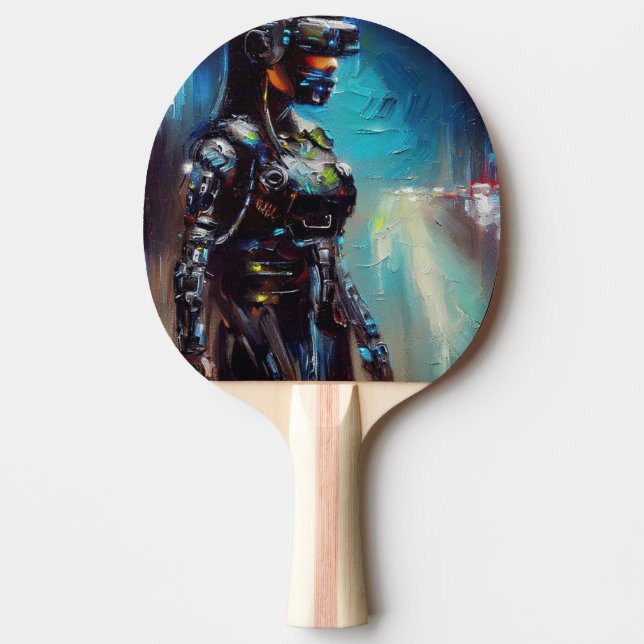 SF - Cyberpunk Hero (2) Ping Pong Paddle (Front)