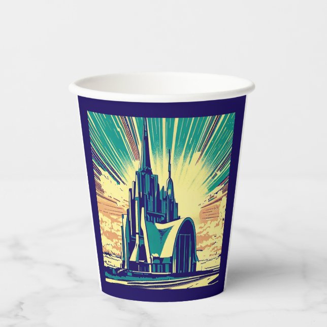 SF Futuristic Church 3 Paper Cups (Front)