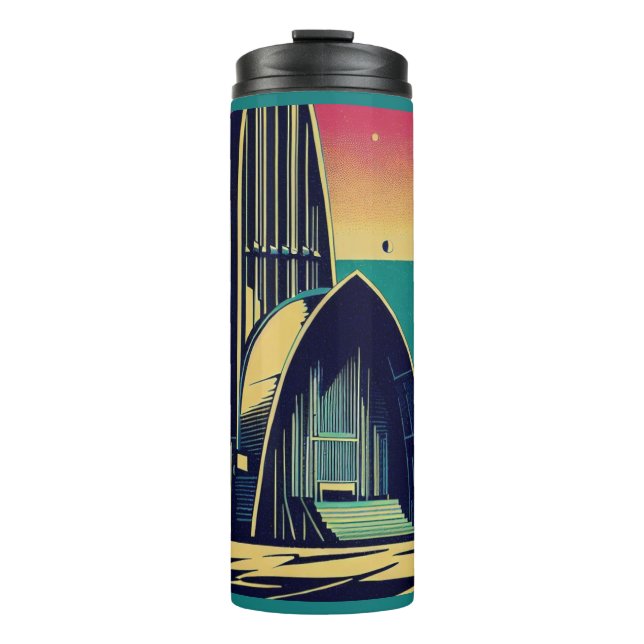 SF Futuristic Church 3 Thermal Tumbler (Front)