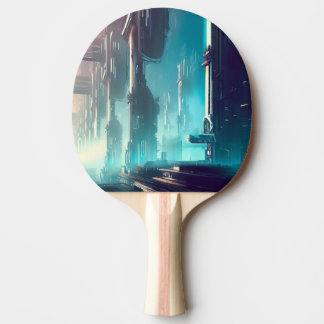 SF Futuristic City (1) Ping Pong Paddle