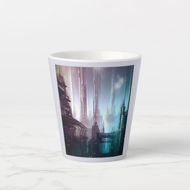 SF Futuristic City 2 Latte Mug (Front)