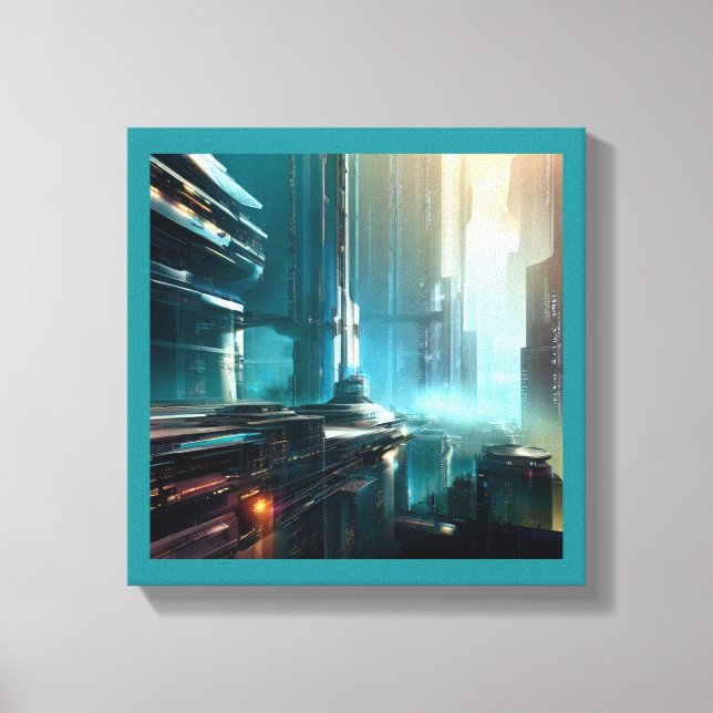 SF Futuristic City 3 Canvas Print (Front)