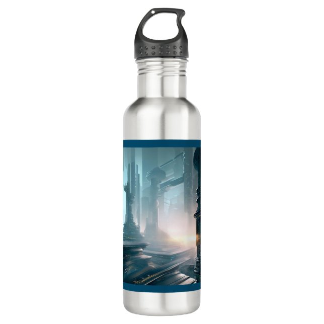 SF Futuristic City 4 710 Ml Water Bottle (Front)