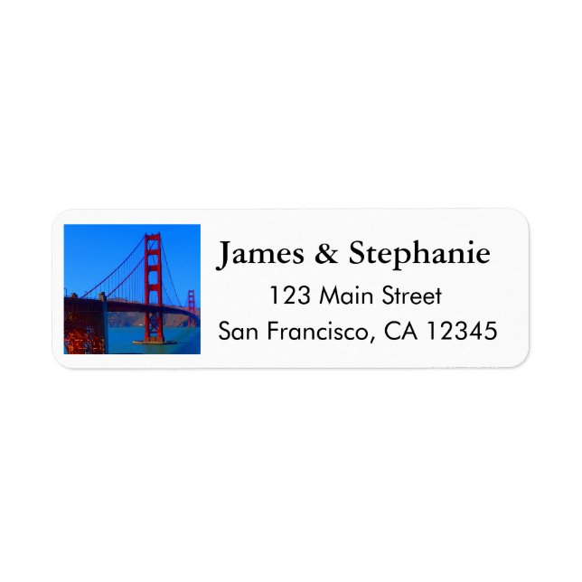 SF Golden Gate Bridge #7-2 Étiquettes d'adresse de (Devant)