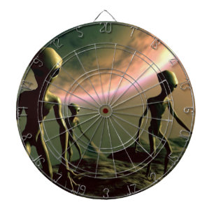 SF Grey Aliens on Alien Planet (2) Dartboard