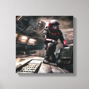 SF Hero Aboard Spaceship 3 Canvas Print