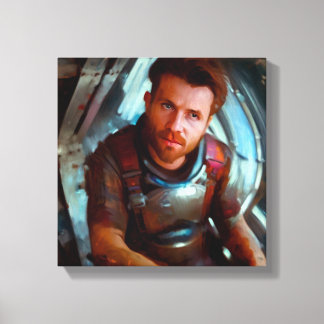 SF Hero Aboard Spaceship 4 Canvas Print