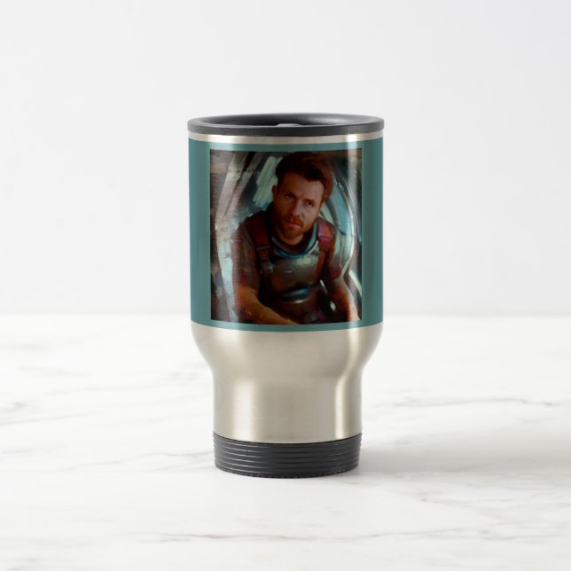 SF Hero Aboard Spaceship 4 Travel Mug (Center)