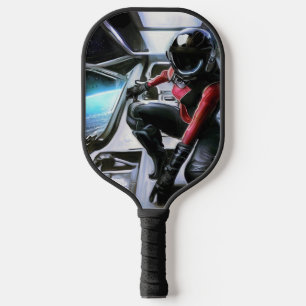 SF Hero In Spaceship (2) Pickleball Paddle