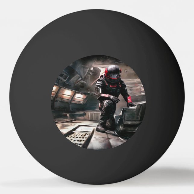 SF Hero In Spaceship (3) Ping Pong Ball (Front)
