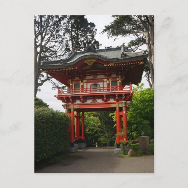 SF Jardin de thé Temple Porte #2 Carte postale (Devant)