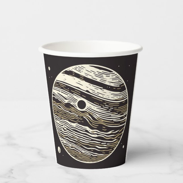 SF Jupiter Woodcut 1 Paper Cups (Front)