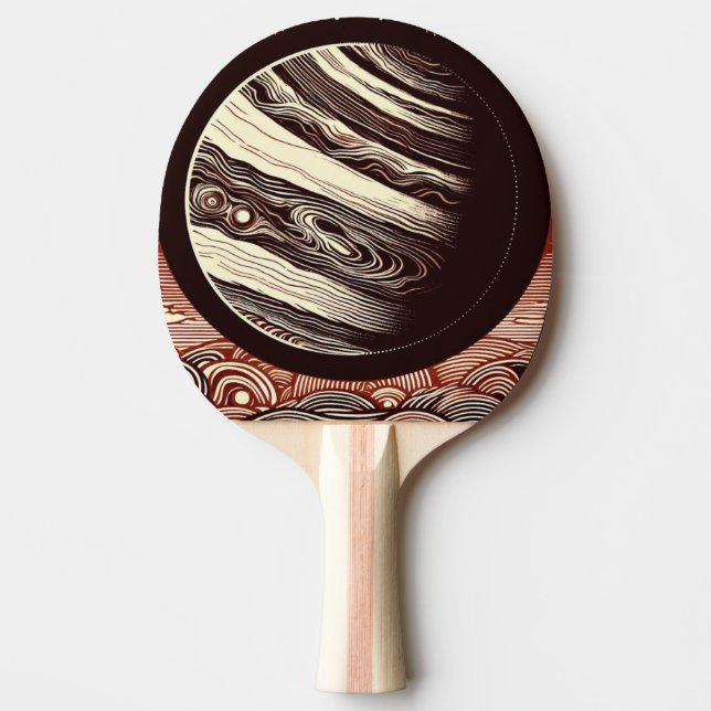 SF Jupiter Woodcut 2 Ping Pong Paddle (Front)