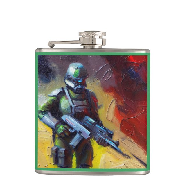 SF - Military Hero 2 Hip Flask (Front)
