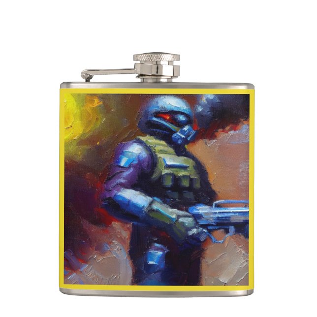 SF - Military Hero 4 Hip Flask (Front)