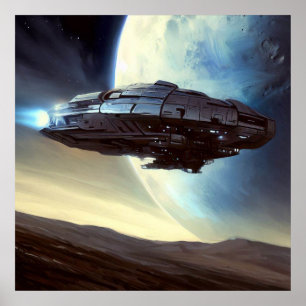 SF Orbiting Spaceship 2 Poster