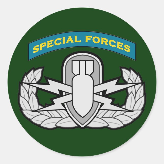 SF Q-tab and EOD badge Classic Round Sticker (Front)