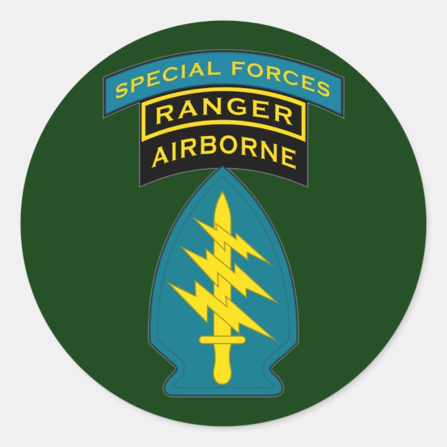 SF Q-tab, SSI and Ranger tab Classic Round Sticker (Front)