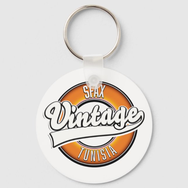 Sfax tunisia vintage style logo keychain (Front)