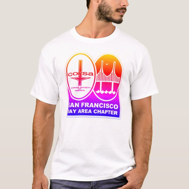 SFBA CORSA Corvair Club rainbow T-Shirt (Front)