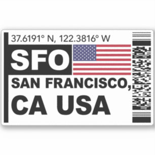SFO San Francisco Boarding Pass - California Trave