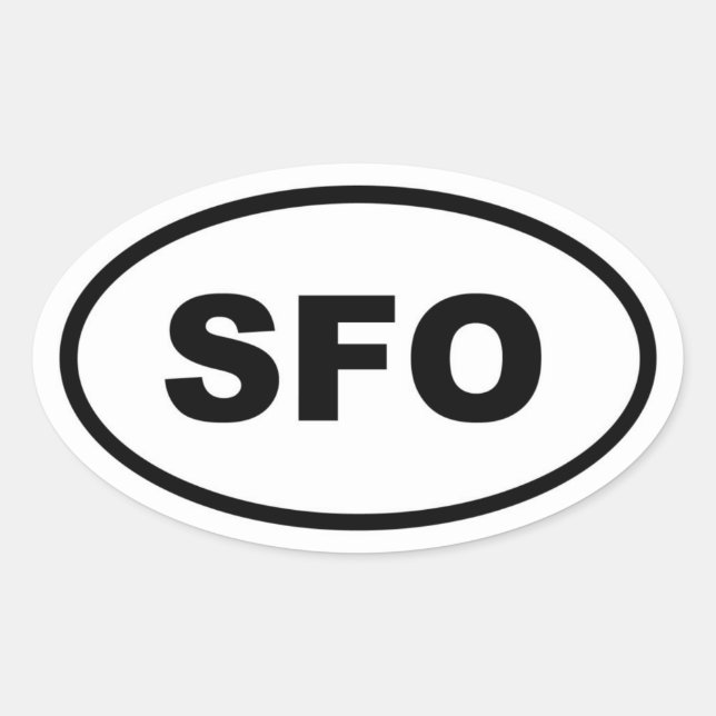 SFO San Francisco Oval Sticker (Front)