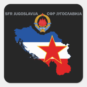 SFR Yougoslavie - carte - emblème - autocollant de